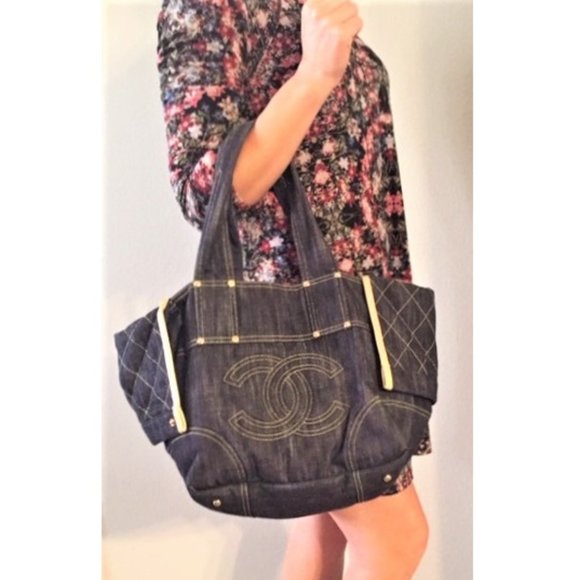 CHANEL Handbags - CHANEL Denim Tote / Shoulder Bag